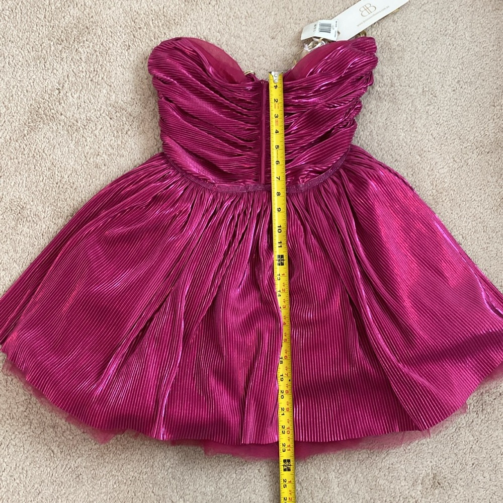 Bronx & Banco NWT Womens Florence Fuchsia Mini Dress Gold Zipper Tulle Size 8 US - Picture 16 of 16
